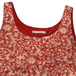 Peruvian Connection Floral Sleeveless Sheath Dress Orange Pima Cotton Womens XL